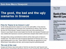 Τα σενάρια για την Ελλάδα από την Merill Lynch
